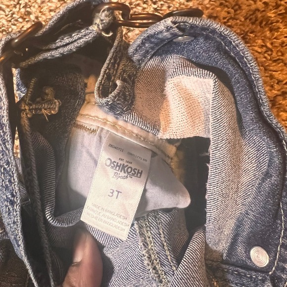 OshKosh Denim Overalls Carpenter Pockets Adjustable Straps 3T - Picture 3 of 5